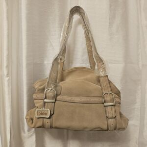 LONGABERGER Sisters Collection New Mocha Suede Leather Shoulder Bag MSRP $225